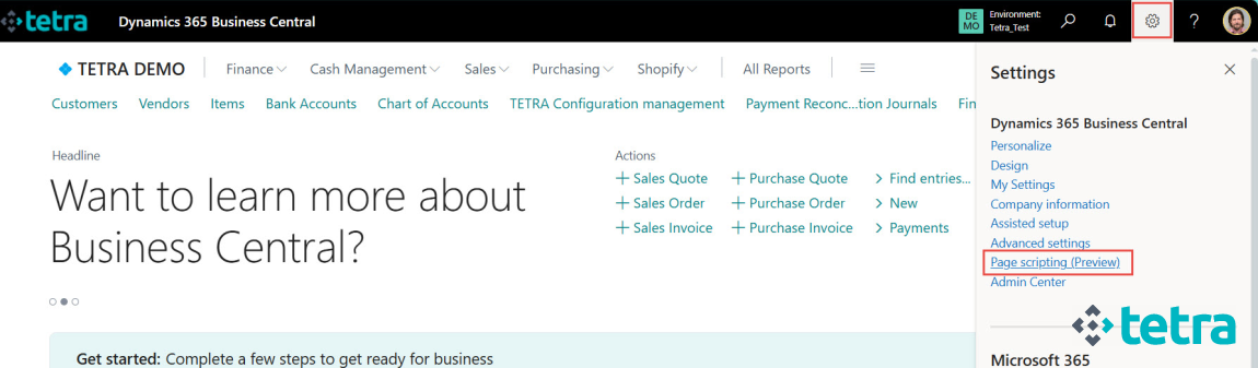 Microsoft Business Central - Page Scripting