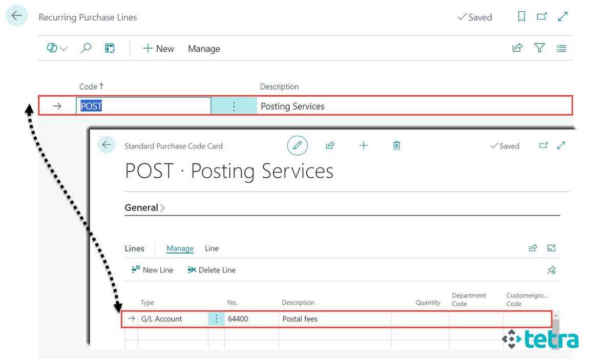 Microsoft Business Central ERP- Recurring Purchase Lines