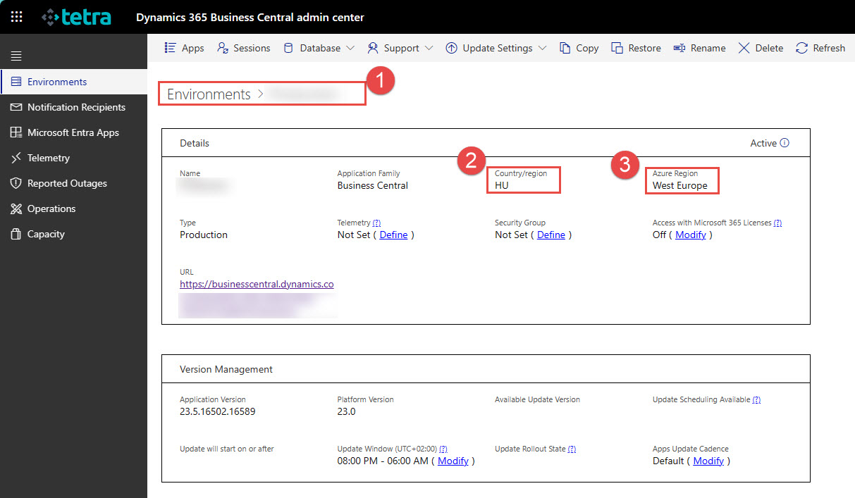 Microsoft Dynamics 365 Business Central Admin Center